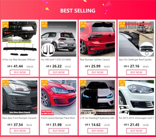 2pcs For Oettinger Roof Spoiler Extentions Flaps Rear Wing Fit VW Golf 7 MK7 7.5 - Picture 7 of 12