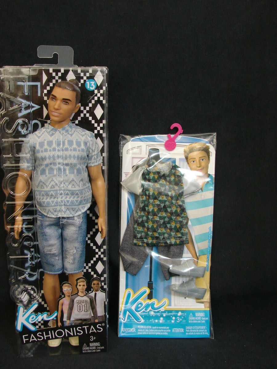 Barbie Fashionistas KEN Doll 13 Denim Ken Outfit Clothes Shoes New Lot  Mattel