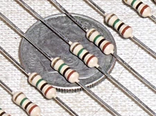 10 NEW 1M 1 M CARBON FILM CF 1 MEG OHM 1/4 W .25 W WATT 5% RESISTOR CFR-25JB-1M