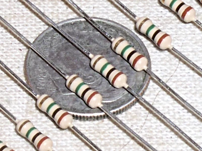 YAGEO 10 NEW 1M 1 M CARBON FILM CF 1 MEG OHM 1/4 W .25 W WATT 5% RESISTOR CFR-25JB-1M