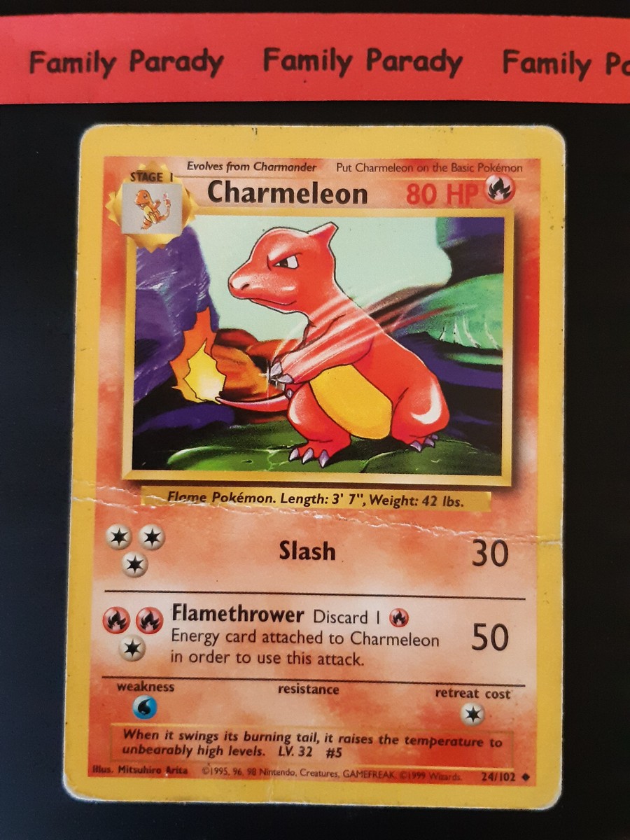 Charmeleon 80hp 24/102 Carte Pokemon Card Wizards Base Set English