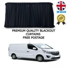 VAUXHALL VIVARO / RENAULT TRAFIC DIFFERENT VARIATIONS BLACKOUT CURTAINS BLACK