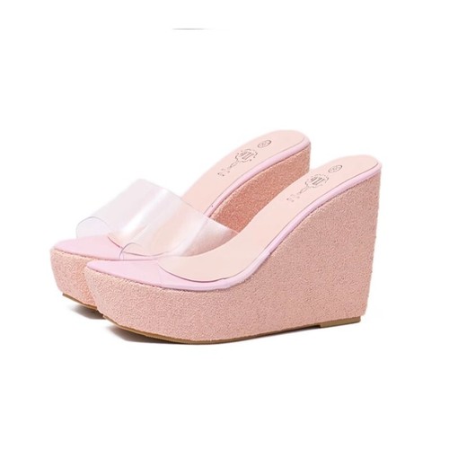 Summer Women Sandals High Heels 14CM Nightclub Peep Toe Transparent Sequin Shoes - Picture 16 of 44