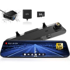 WOLFBOX G900 Mirror Camera 4K Dash Cam With Free SD Card Front and Rear