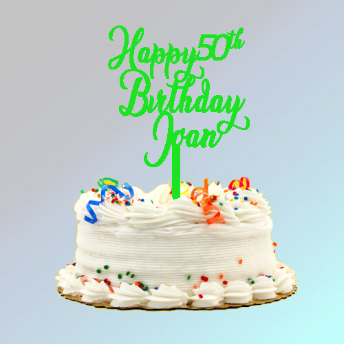 Custom Happy Birthday Kuchenaufleger (Kunststoff) 6 Zoll breit, 7,5 Zoll hoch - Bild 7 von 9