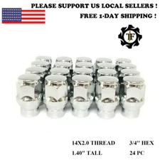 24PC CHROME 14x2 1.4'' ET STYLE LUG NUT BULGE ACORN F150 NAVIGATOR EXPEDITION