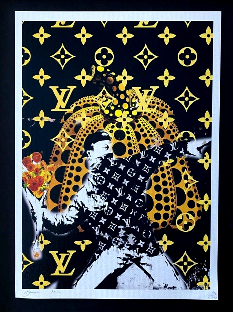 DEATH NYC Hand Signed LARGE Print Framed 16x20in COA POP BAKKSY GRAFFITI KUSAMA