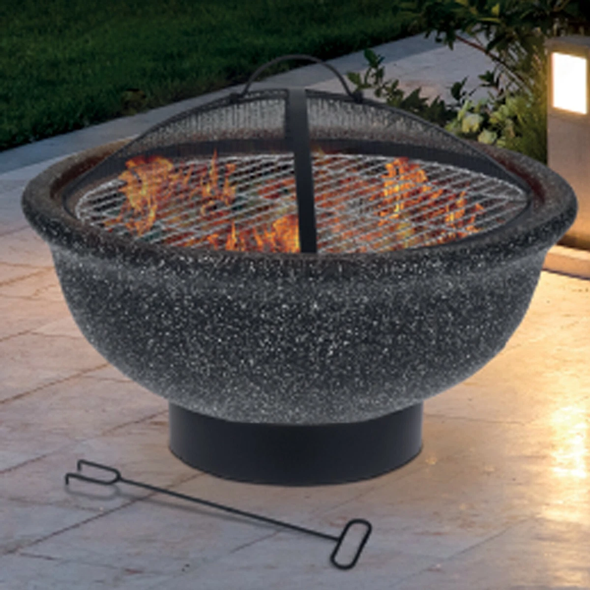 Black round 2024 gas fire pit