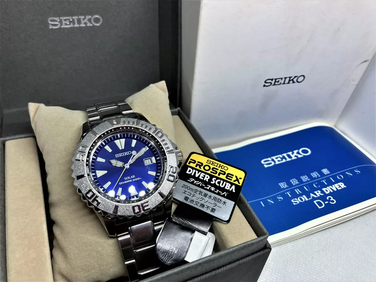 Auth SEIKO Prospex Solar Diver's 200M Men's Wristwatch Blue SBCB013 V145-0CC0