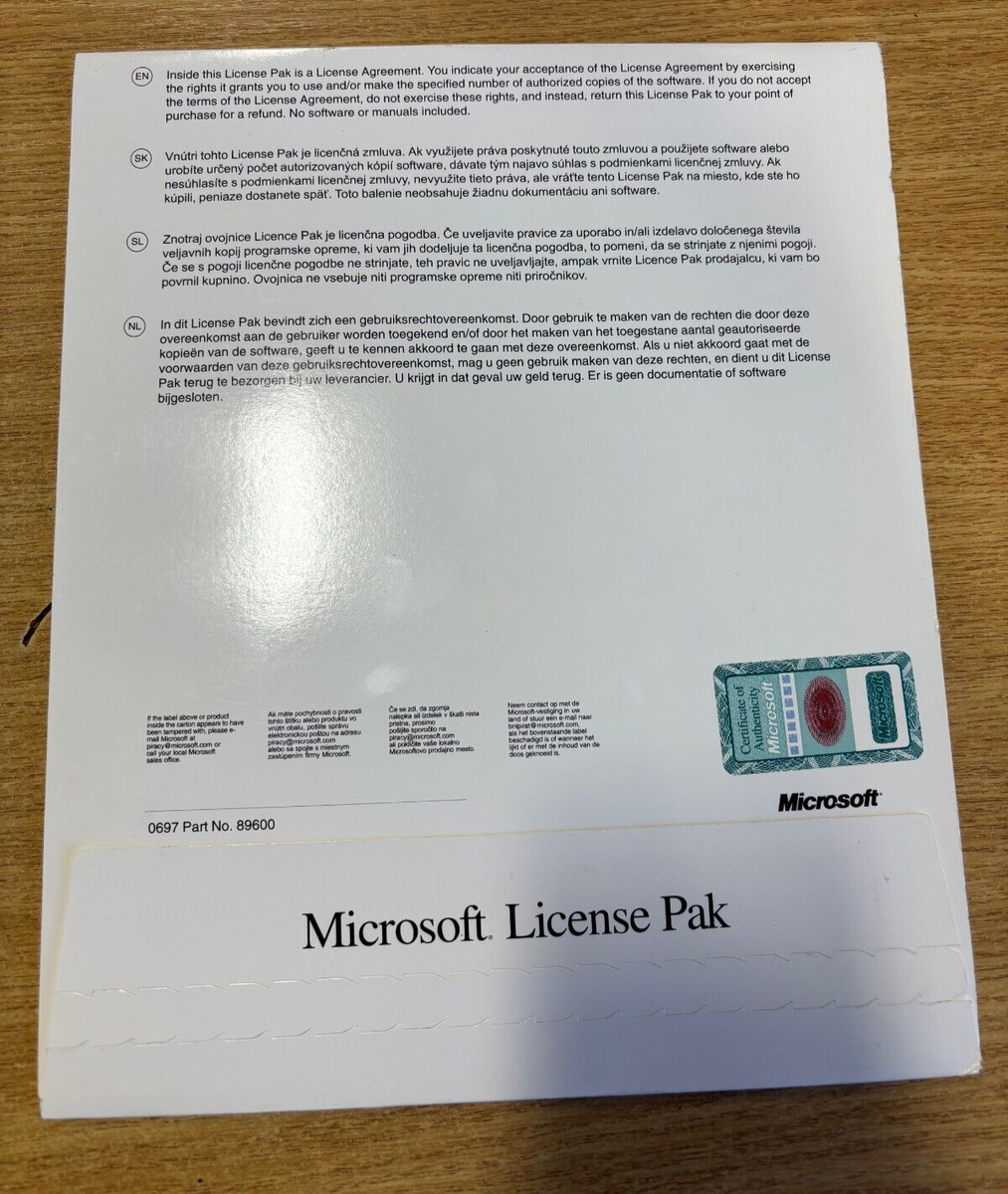 Microsoft License Pak RARE FACTORY SEALED MINT CONDITION | eBay UK