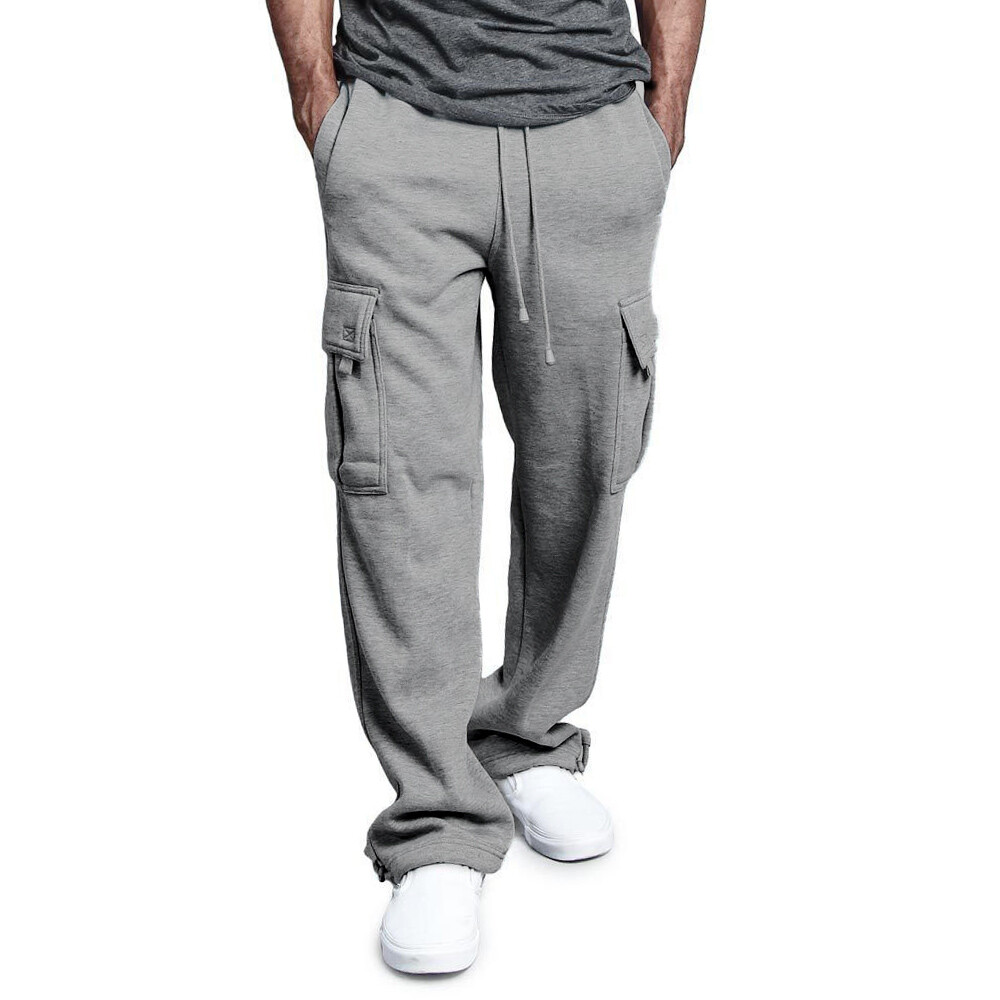 【MAISON MINED】23FW★ STRING POCKET SWEAT PANTS Men Drawstring Multi Pocket Sweat Pants Straight Leg Running