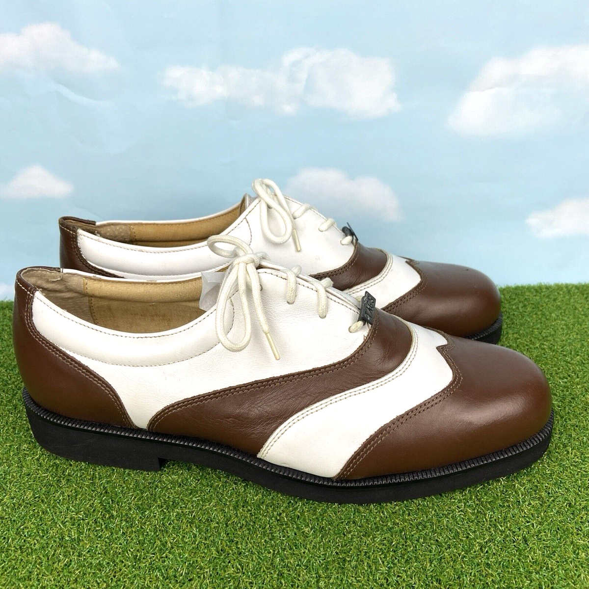 TAGS GreenGrass Collection Womens Golf Shoes White Brown Size 10M Made In  Italy