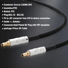 Preffair DC Power Cable HIFI Audio 2.5mm / 2.1mm Converter Connector Hi-end Wire
