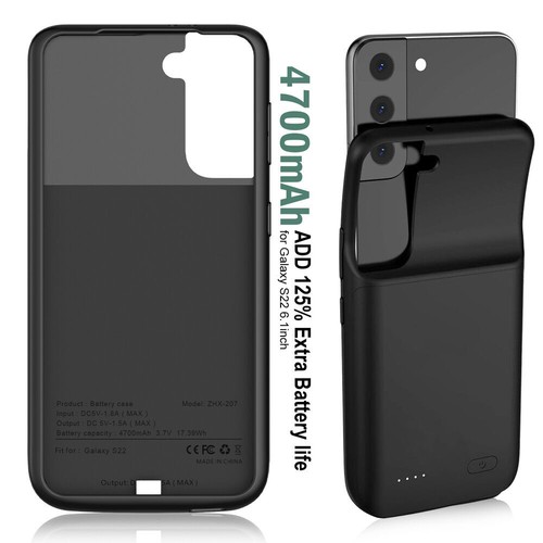 For Samsung Galaxy S22/S22+/S22 Ultra Battery Case External Power Charger Cover - Zdjęcie 2 z 15