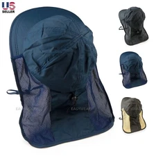 Sun Flap Hat Cap UV Protection Fishing Hiking Brim Neck Cover Bucket Breathable
