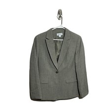 John Meyer of Norwich Womens Blazer Sz 10 Long Sleeve Gray Lined Jacket