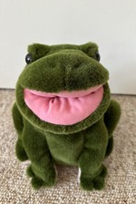 Vintage Green Frog Full Body Hand Puppet Stuffed Animal Plush Toy 7 High
