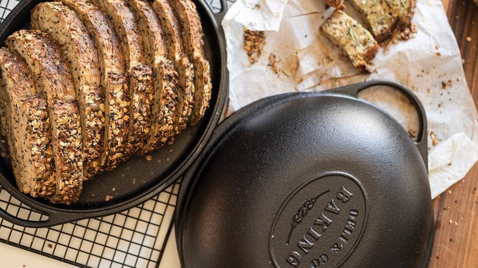 Deli&Co. Baking PreSeasoned Cast Iron Bread Pan Multicooker Bake bread, New eBay