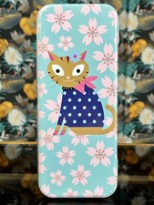 PAPERCHASE FLORAL JUMPER CAT METAL PENCIL CASE Stationery Storage Tin