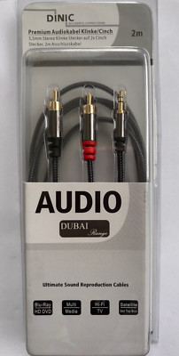 DINIC Premium Audiokabel Klinke/Cinch, 2m, ArtNr: DU-K2C-2 208854/1