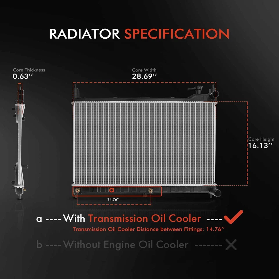 散热器带油冷却器适用于日产 Murano 2015 2016 2017 2018 2019 2020 2021 3.5L — 第 2/4 张图片