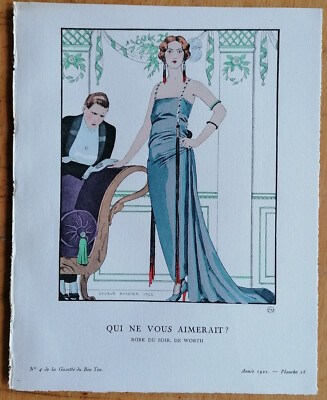 Art Deco Gazette de Bon Ton Pochoir Qui ne vous aimerait by G. Barbier - 1920