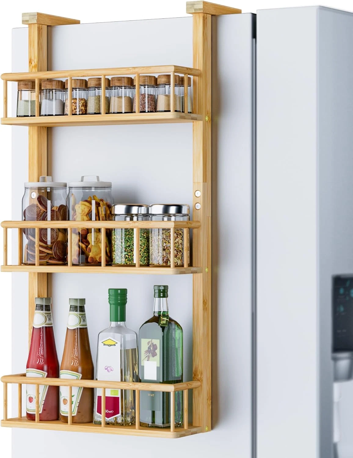 3-Tier Bamboo Spice Rack for Fridge - Adhesive Kitchen Organizer
Opens in a new window or tab