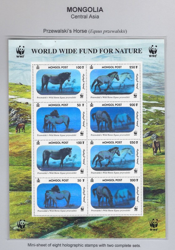 Mongolia/ 2000 / #2441 / WWF / Przewalsji’s Horse / MS of 8 Stamps / MNH / 308-1