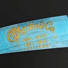 3 Pieces Guitar Metal Decals Sticker Gold Dry Rub-on Decal For Martin