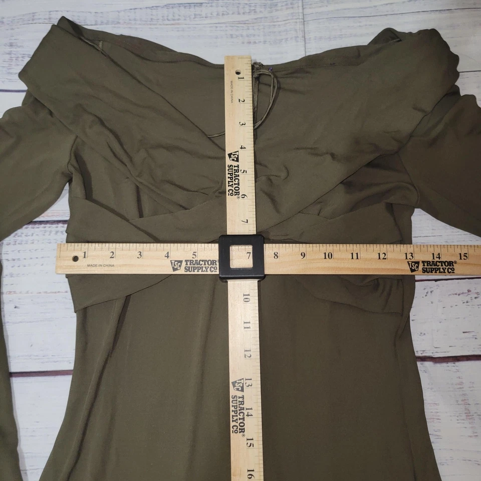 Purple Label Ralph Lauren Aletta Jersey Evening Collection Dress Olive New - Image 4 of 4