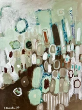 Abstract Painting 9x12” Original on Paper Emilia Bachelier Art