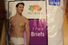 2013 Fruit of the Loom Men's Briefs Large 36-38 7 Pack 100 Cotton White RN13765