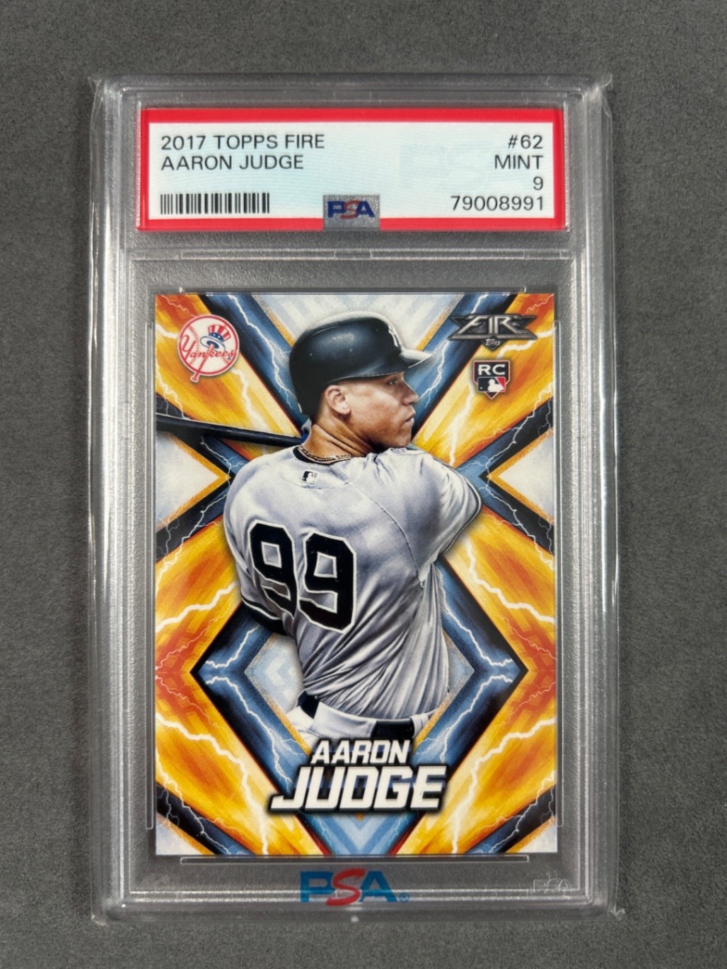 2017 Topps Fire Aaron Judge #62 Rookie PSA 9