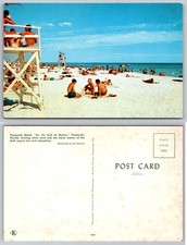 Pensacola Beach Florida Vintage Postcard Gulf Coast Crowded Beach Scene