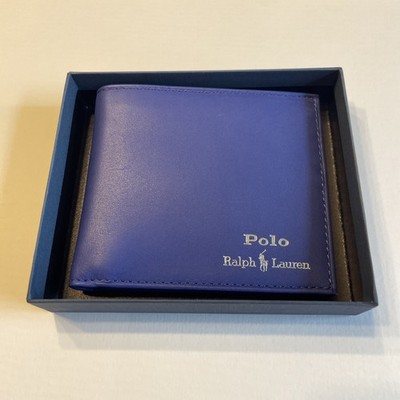 Polo Ralph Lauren Leather Logo Blue Wallet Cardholder BiFold