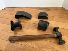 NEW 5 Piece Auto Body Dent Repair Hammer,  4 Different Dollies