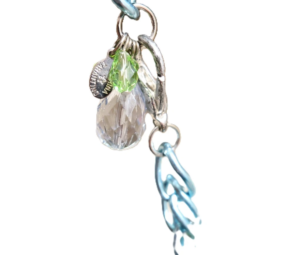 Tarina Tarantino Cinturón Camafeo Dijes en Cadena Azul Swarovski Firmado Plateado Foto 2 de 4