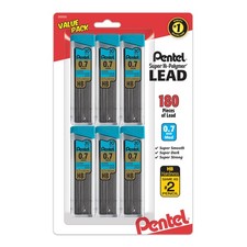 Pentel Super Hi Polymer HB Mechanical Pencil Lead 180 Count Refill 05mm 07mm ...