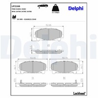 Delphi Bremsbelagsatz Scheibenbremse LP2166 FüR CR CW IX Honda CU Accord 8 CR2