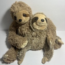 DAN DEE COLLECTOR  S CHOICE SLOTH PLUSH 12   17  WALMART BRAND- LOT OF 2