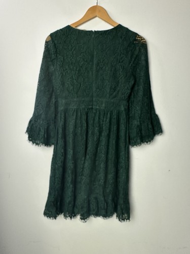 Modcloth Through The Bluebells Lace Dress Green Bell Sleeve Whimsigoth Boho S - Picture 12 of 18