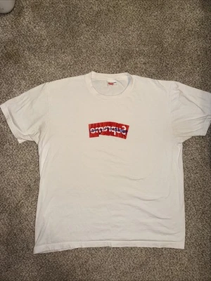 Supreme x Comme des Garcons SHIRT Box Logo Tee, White Size XL - Photo 1/4