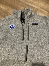 Patagonia Better Sweater Mens Small 1/4 Zip Pullover Fleece Jacket Gray Logo