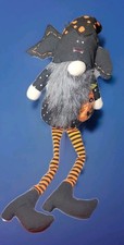 HALLOWEEN GNOME 24" FABRIC SHELF SITTER PLUSH Bat Hat Pumpkin Home Party Decor