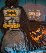4 Pc Boys Batman Shorts T-shirt Zip Up Hoodie Clothes Lot Size M L XL 12 14 16