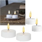 LED Teelicht mit TIMER 2er Set 3D FLAMME aus Kunststoff Mini Kerze Teelichter