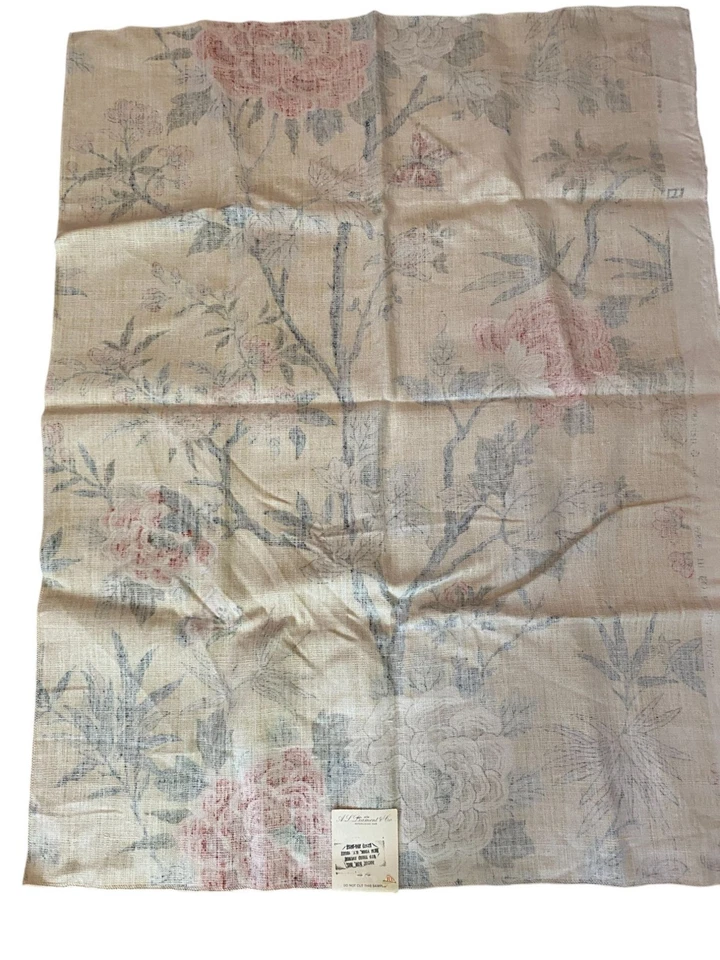 Vintage G.P. & J. Baker  100% Linen Fabric Sample Floral Canton Design Multicolo - Image 2 of 4