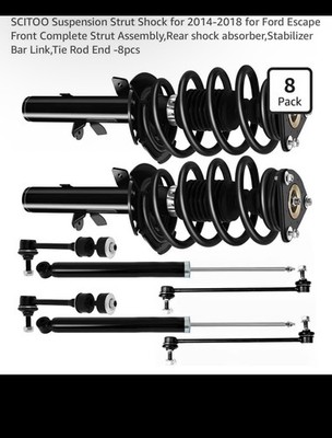 Front Struts w/Spring Rear Shock Absorbers Sway Bars for 2014 - 2019 Ford Escape