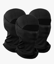 3 Pack Balaclava Full Face Ski Mask - Black - Breathable Moisture Wicking