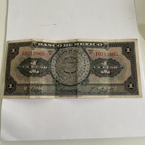 Mexico 1 Peso Banknote (1936 - 1943)